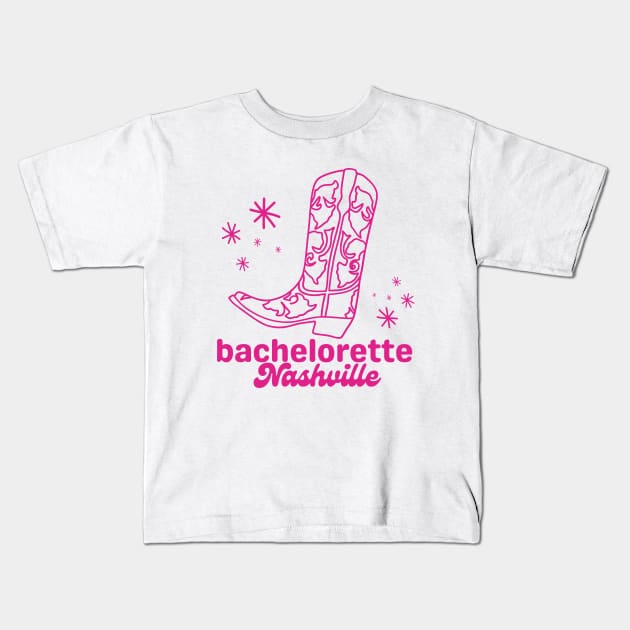 Cute Nashville Bachelorette Party in Pink Kids T-Shirt by The Sparkle Report